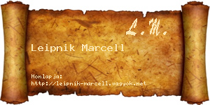 Leipnik Marcell névjegykártya
